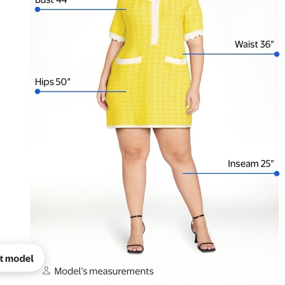 Free Assembly Women's Mini Sweater Dress with Scalloped Trim -Women’s Size XXL - Picture 7 of 10